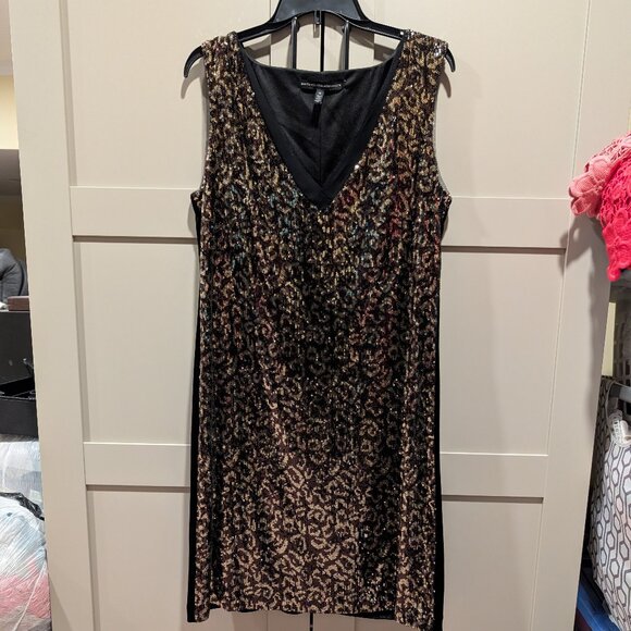 Sequin Black Velvet Dress - Picture 1 of 2